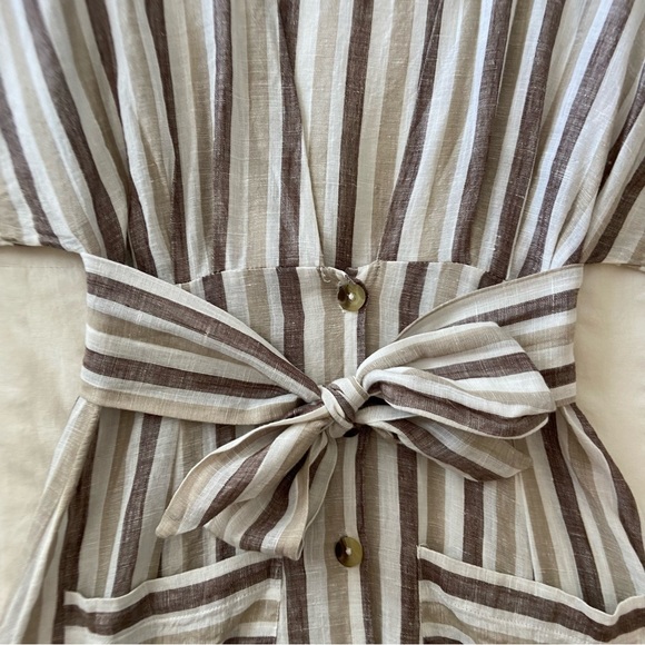 Free People Monday Light Grey Striped Midi Dress - Picture 10 of 16